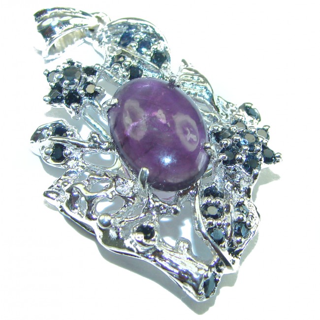 Magical Aurora Amethyst Sapphire .925 Sterling Silver handcrafted Pendant