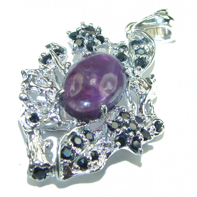 Magical Aurora Amethyst Sapphire .925 Sterling Silver handcrafted Pendant