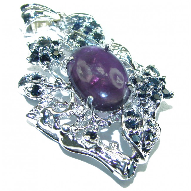 Magical Aurora Amethyst Sapphire .925 Sterling Silver handcrafted Pendant