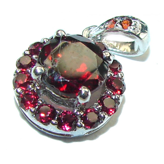 Genuine Garnet .925 Sterling Silver handmade Pendant