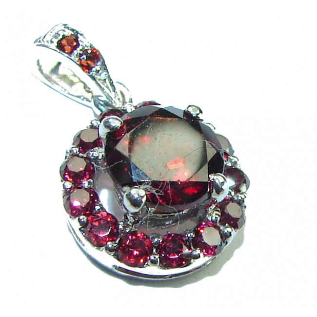 Genuine Garnet .925 Sterling Silver handmade Pendant