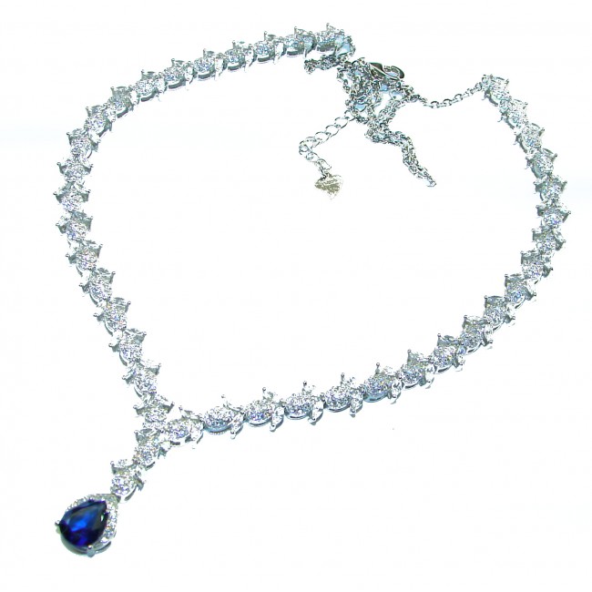 Endless Love Sapphire .925 Sterling Silver handcrafted necklace