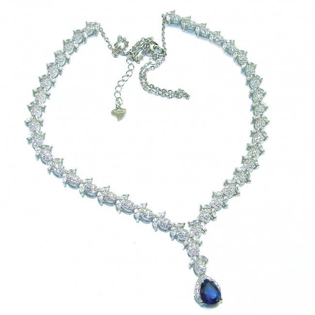 Endless Love Sapphire .925 Sterling Silver handcrafted necklace