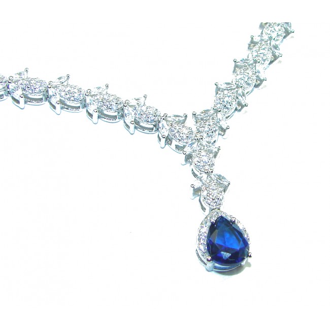 Endless Love Sapphire .925 Sterling Silver handcrafted necklace