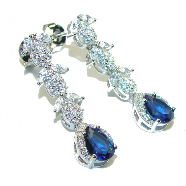 Real Beauty Sapphire .925 Sterling Silver handcrafted earrings