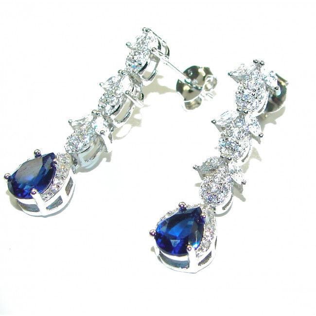 Real Beauty Sapphire .925 Sterling Silver handcrafted earrings