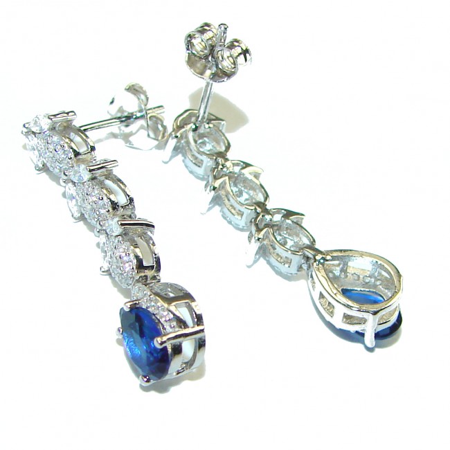 Real Beauty Sapphire .925 Sterling Silver handcrafted earrings