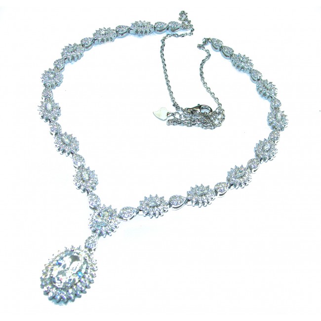 Exclusive White Topaz .925 Sterling Silver handcrafted necklace