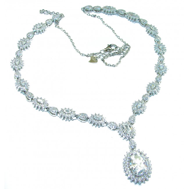 Exclusive White Topaz .925 Sterling Silver handcrafted necklace