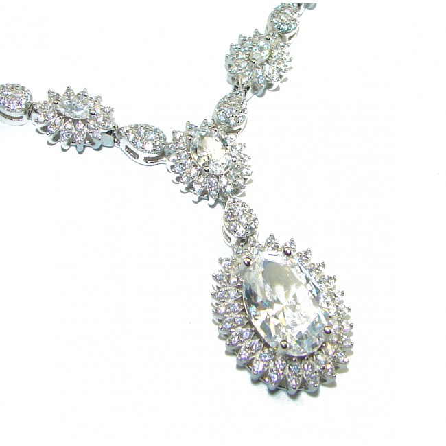 Exclusive White Topaz .925 Sterling Silver handcrafted necklace