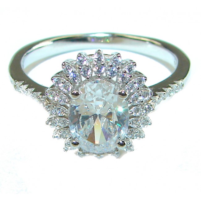 6.5 carat White Topaz .925 Sterling Silver handcrafted ring size 7 1/2