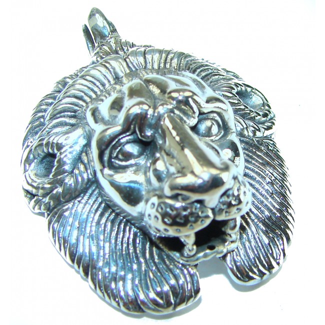 Sterling Leo's head .925 Silver Bali handmade Pendant