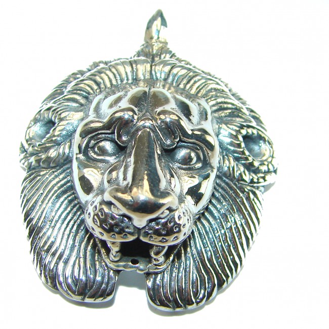 Sterling Leo's head .925 Silver Bali handmade Pendant