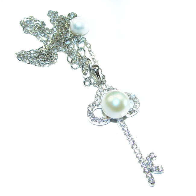 Exclusive White Topaz MAGIC KEY .925 Sterling Silver necklace