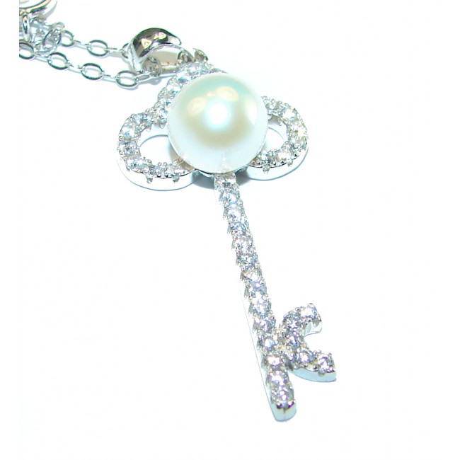 Exclusive White Topaz MAGIC KEY .925 Sterling Silver necklace