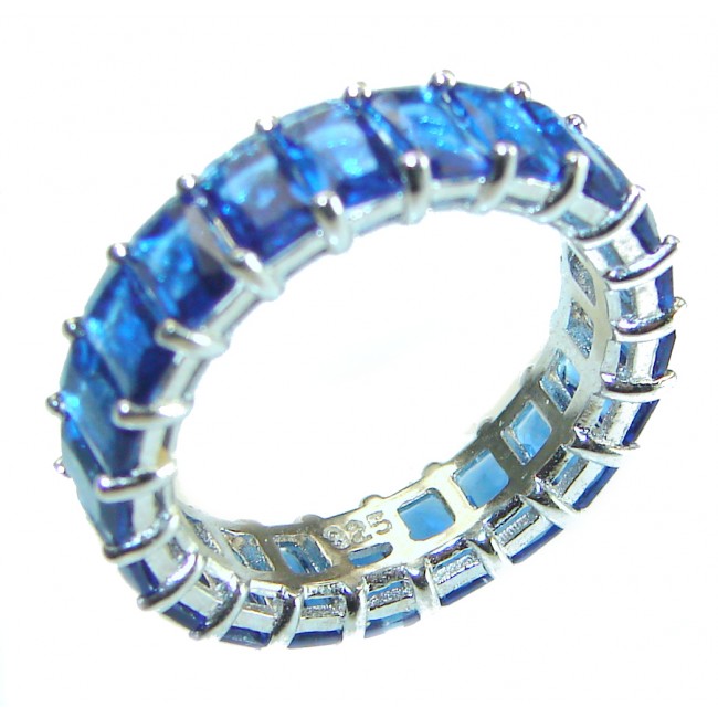 My Love Sapphire .925 Sterling Silver Eternity Ring size 6