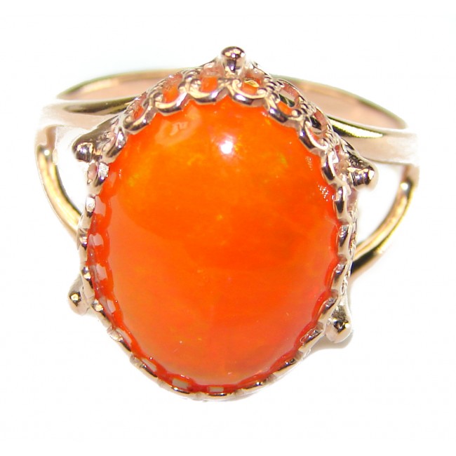 Golden Galaxy Ethiopian Opal 18K Rose Gold over .925 Sterling Silver handcrafted Ring size 8