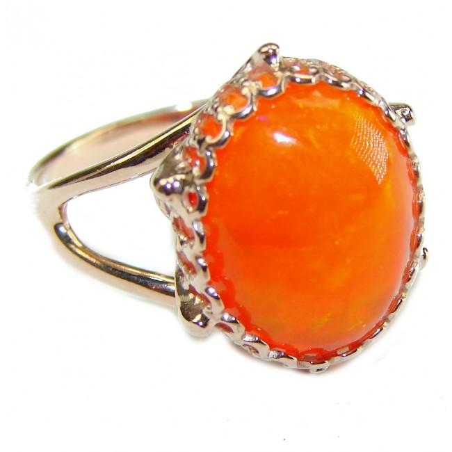 Golden Galaxy Ethiopian Opal 18K Rose Gold over .925 Sterling Silver handcrafted Ring size 8