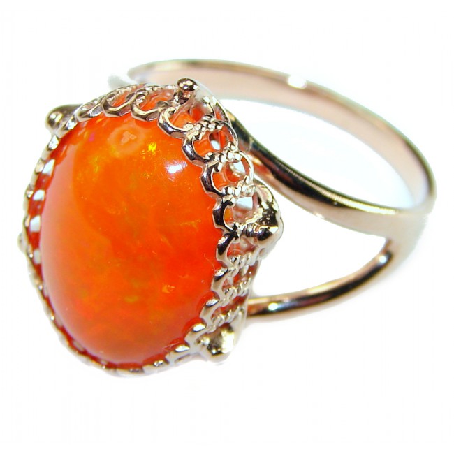 Golden Galaxy Ethiopian Opal 18K Rose Gold over .925 Sterling Silver handcrafted Ring size 8