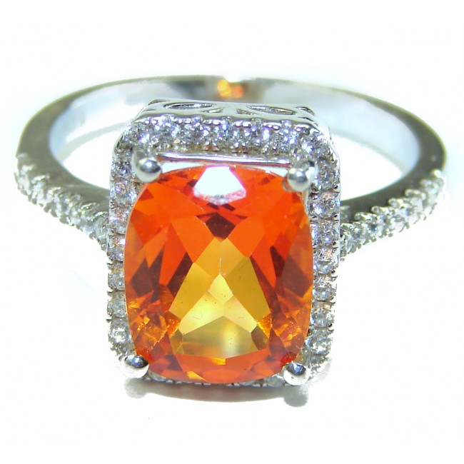 8.5 carat Mystic Golden Topaz .925 Sterling Silver handmade Cocktail Ring size 9