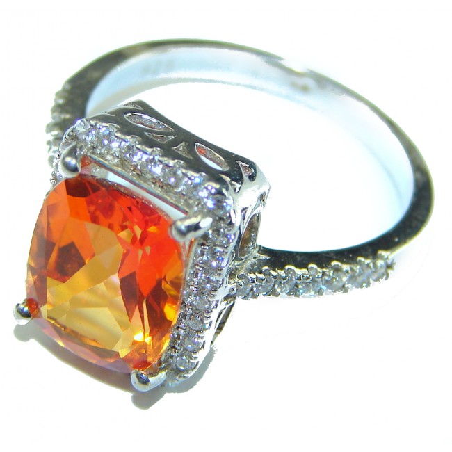 8.5 carat Mystic Golden Topaz .925 Sterling Silver handmade Cocktail Ring size 9