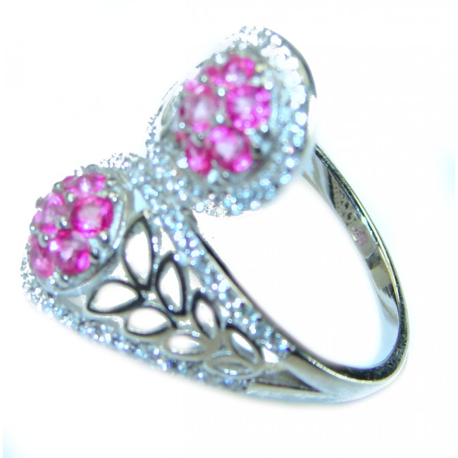 Pink Brazilian Tourmaline .925 Sterling Silver Perfectly handcrafted Ring s. 8