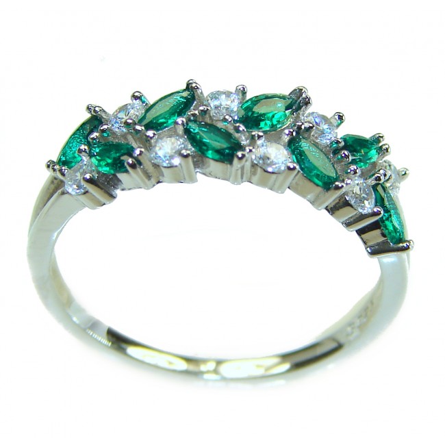 Special Chrome Diopside .925 Sterling Silver handmade ring s. 8