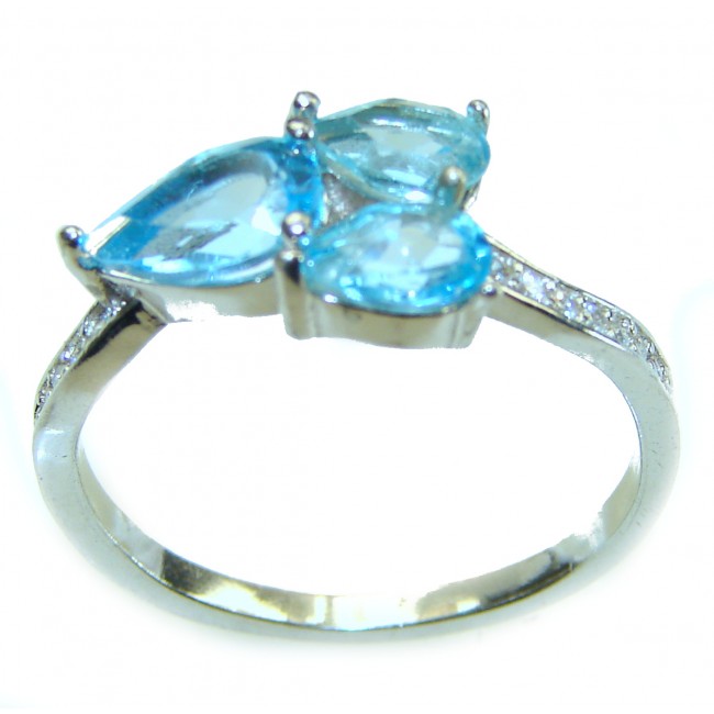 Blue Topaz .925 Sterling Silver handmade Ring size 8