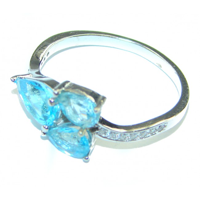 Blue Topaz .925 Sterling Silver handmade Ring size 8