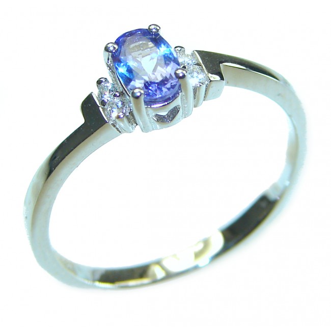 Authentic Tanzanite .925 Sterling Silver handmade Ring size 8