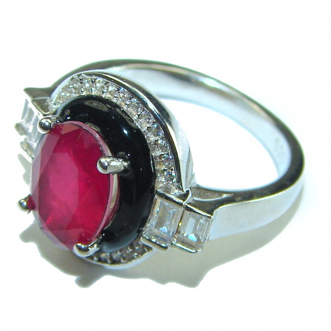 Art Decor quality unique Ruby .925 Sterling Silver handcrafted Ring size 6