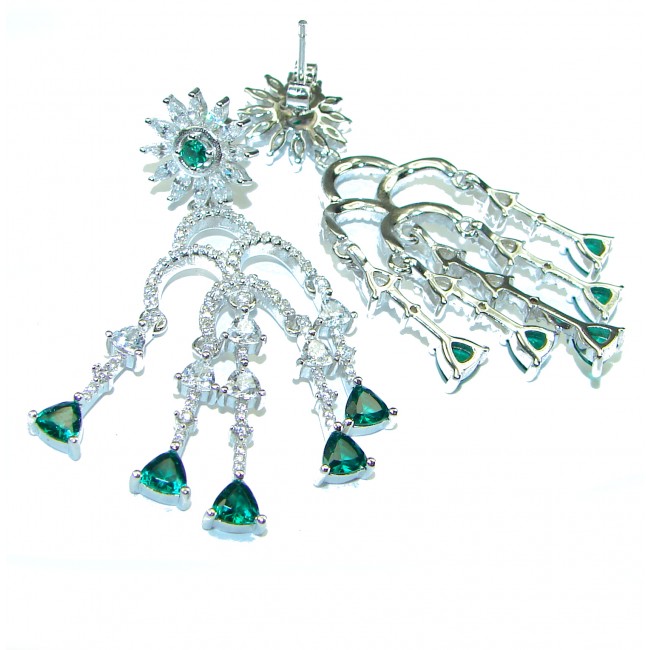 Special Design Very Unique Emerald .925 Sterling Silver handcrafted earrings