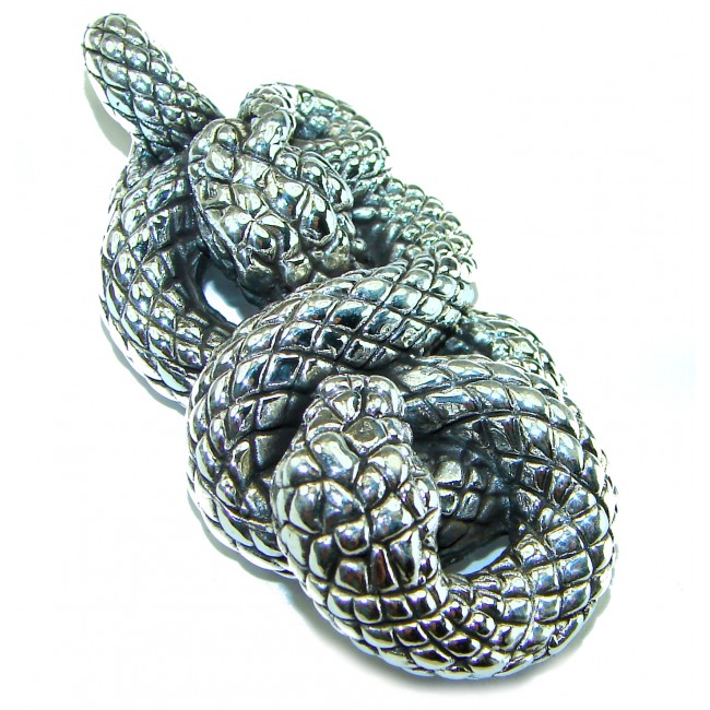 Boa Snake Marcasite .925 Sterling Silver Bali made Pendant