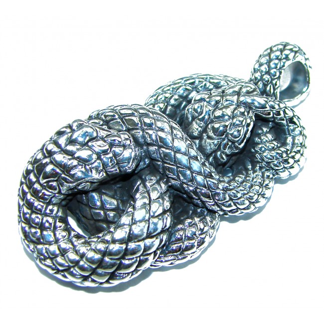 Boa Snake Marcasite .925 Sterling Silver Bali made Pendant