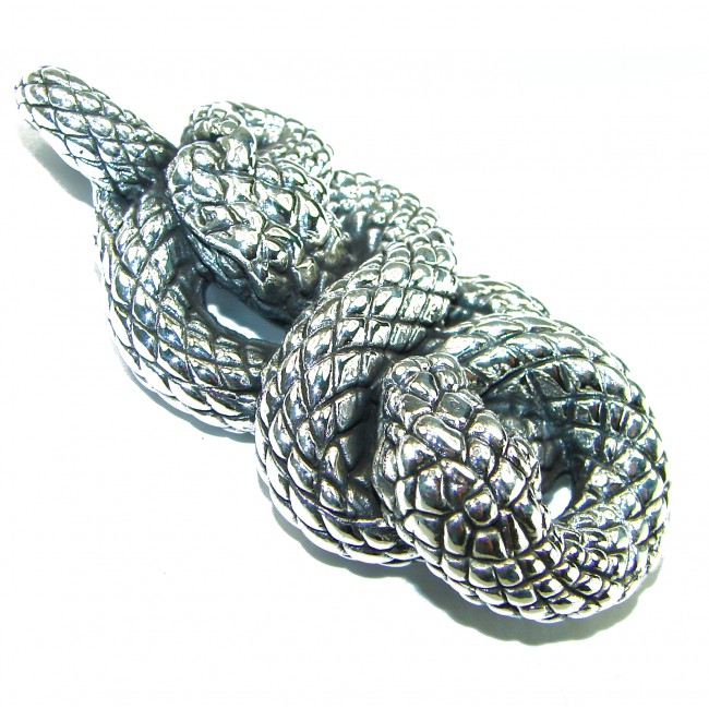 Boa Snake Marcasite .925 Sterling Silver Bali made Pendant