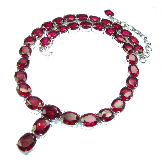 Giovanna Incredible Design Red Topaz .925 Sterling Silver handmade necklace