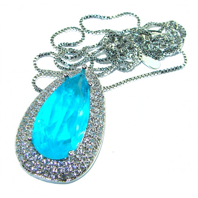 Luxurious Paraiba Tourmaline .925 Sterling Silver handcrafted necklace