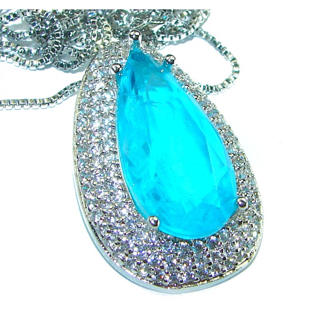 Luxurious Paraiba Tourmaline .925 Sterling Silver handcrafted necklace