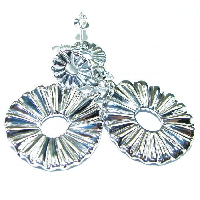 Long Sterling Silver Italy made .925 Sterling Silver Earrings