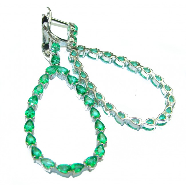 Luxurious Chrome Diopside .925 Sterling Silver handmade earrings