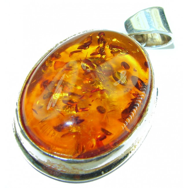 Vintage Beauty authentic Baltic Amber .925 Sterling Silver handcrafted pendant