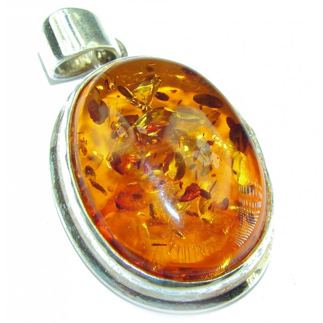 Vintage Beauty authentic Baltic Amber .925 Sterling Silver handcrafted pendant