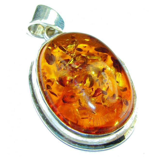 Vintage Beauty authentic Baltic Amber .925 Sterling Silver handcrafted pendant