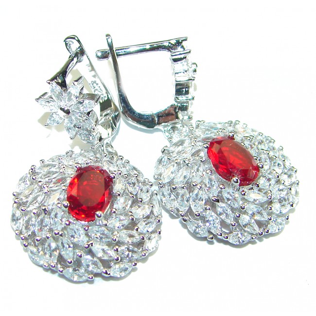 Excellent quality Genuine Ruby .925 Sterling Silver handcrafted earrings