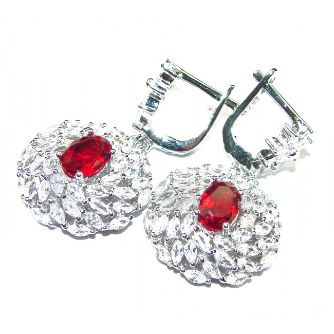 Excellent quality Genuine Ruby .925 Sterling Silver handcrafted earrings