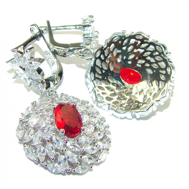 Excellent quality Genuine Ruby .925 Sterling Silver handcrafted earrings