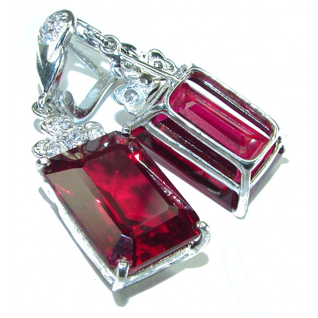 Giovanna Incredible Design Red Topaz .925 Sterling Silver handcrafted earrings