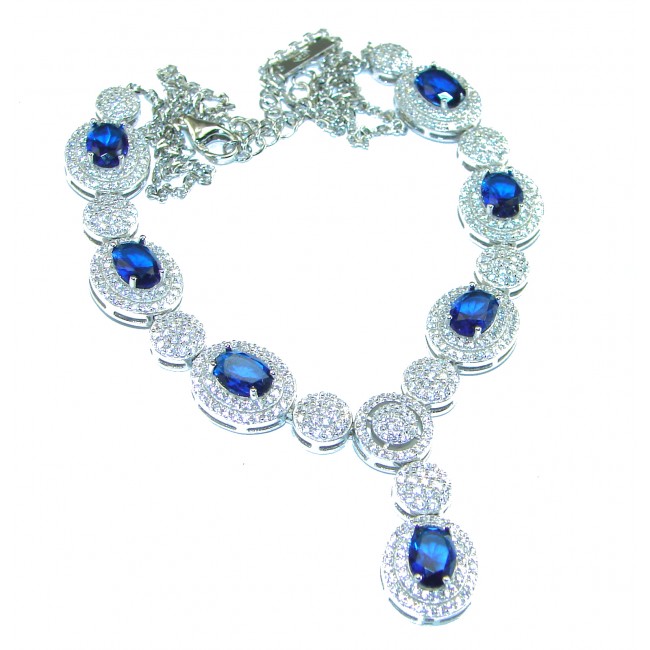 Endless Love Sapphire .925 Sterling Silver handcrafted necklace