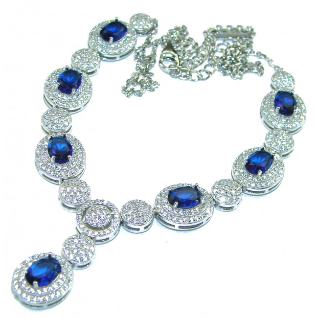 Endless Love Sapphire .925 Sterling Silver handcrafted necklace