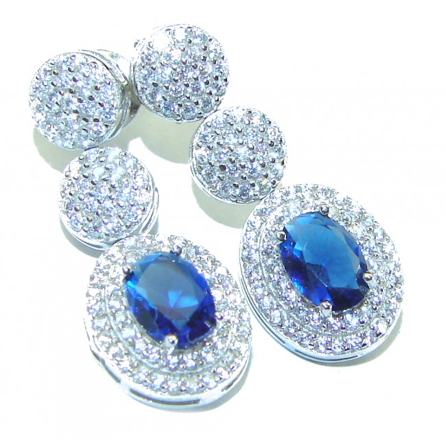 Real Beauty Sapphire .925 Sterling Silver handcrafted earrings